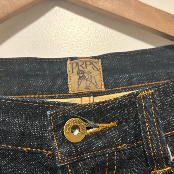 PRPS Indigo Selvedge Denim Button Fly Straight Leg - Picture 4 of 12
